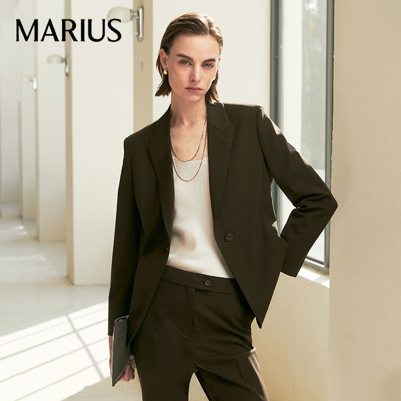 【MARIUS】シングルボタンピークドラペルウエストマークスーツ