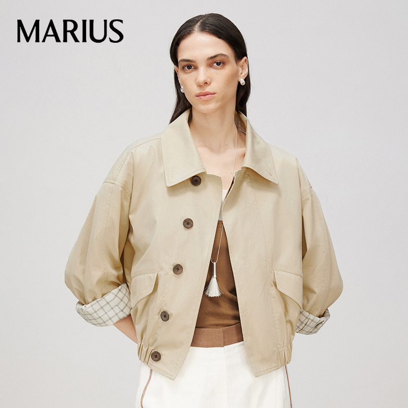 【MARIUS】斜めポケットワイドカラーショートコート