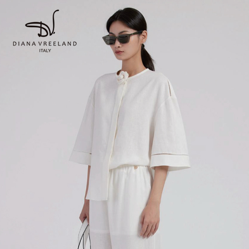 【Diana Vreeland】リネン半袖シャツ