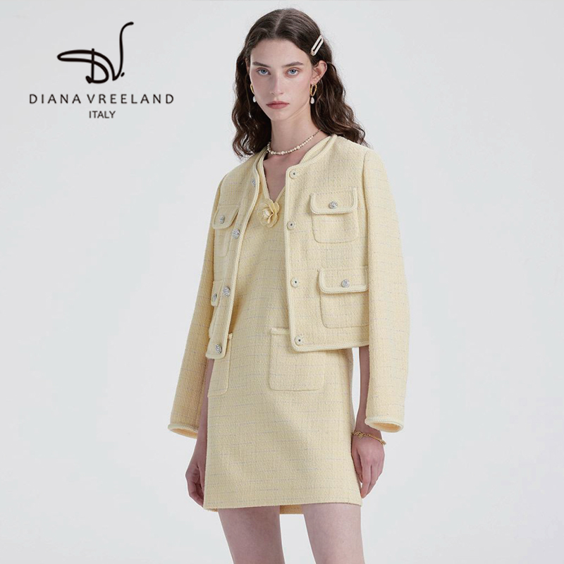 【Diana Vreeland】 V ネック 二重ポケットワンピース